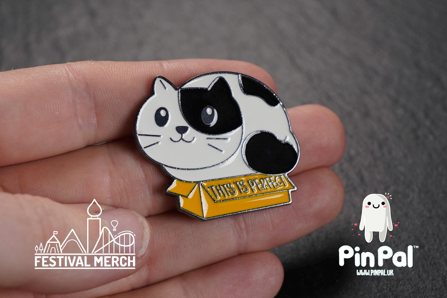 Cat Enamel Pin - PinPal UK172 - Pin Badges - Funny Gift, Music Gift, Anime Gift, Cute Gift, Positive gift, Cheeky Rude Gift, Unique Gift