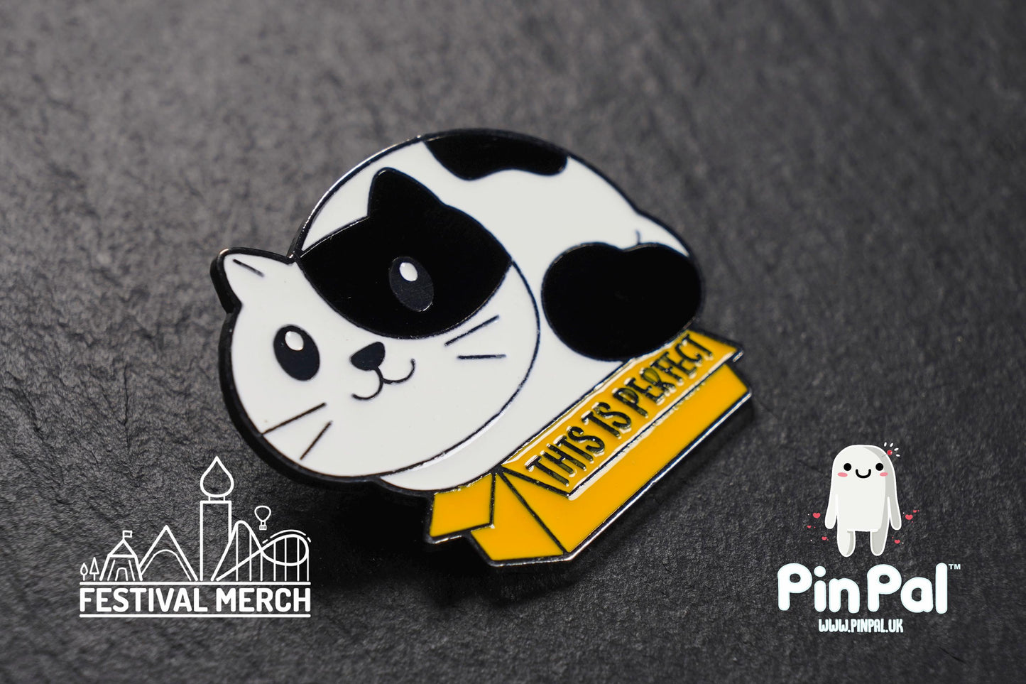 Cat Enamel Pin - PinPal UK172 - Pin Badges - Funny Gift, Music Gift, Anime Gift, Cute Gift, Positive gift, Cheeky Rude Gift, Unique Gift