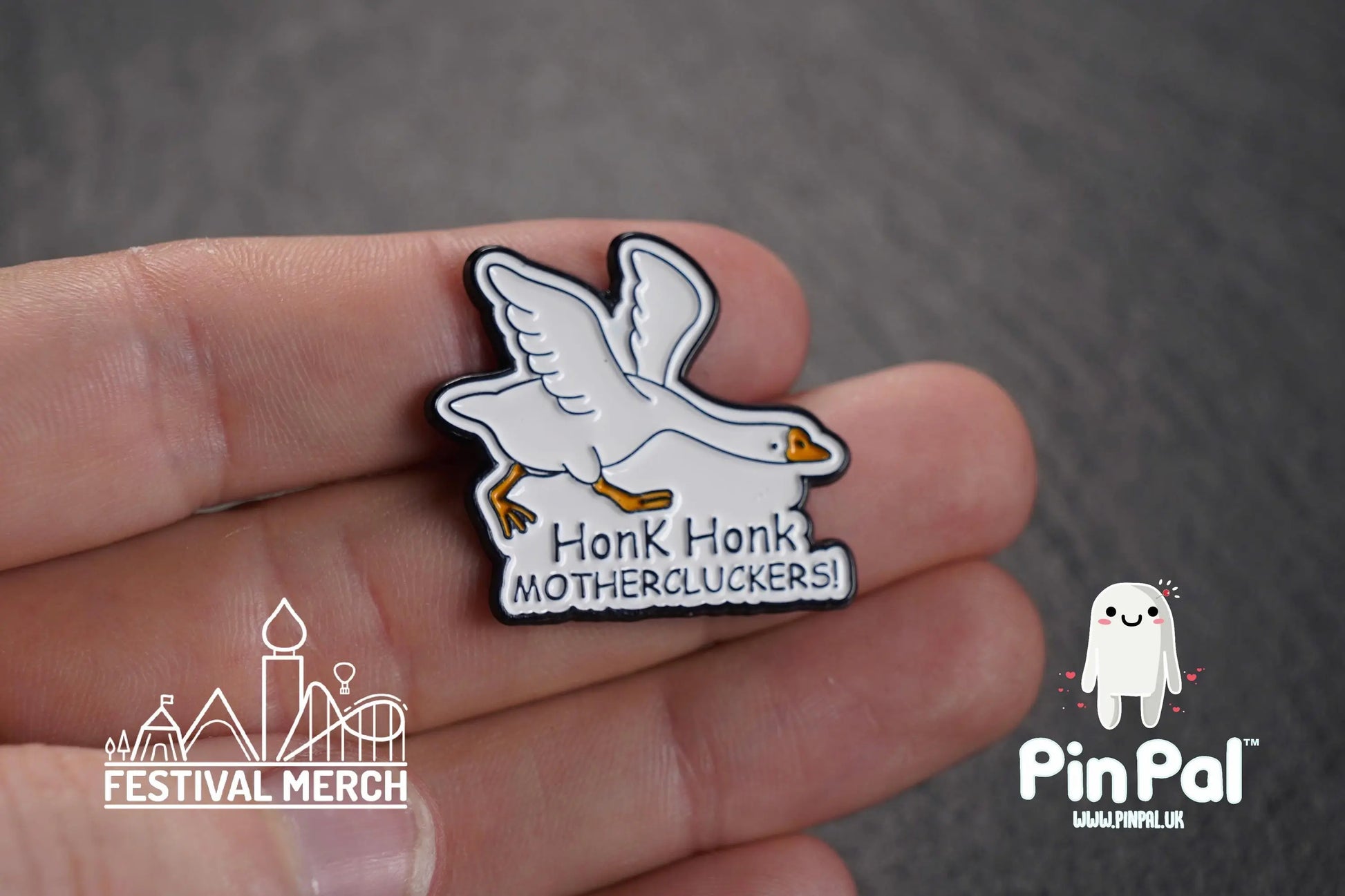 Silly Goose Enamel Pin - PinPal UK174 - Pin Badges - Funny Gift, Music Gift, Anime Gift, Cute Gift, Positive gift, Cheeky Rude Gift