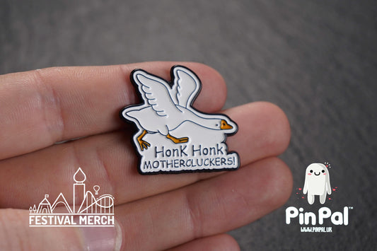 Silly Goose Enamel Pin - PinPal UK174 - Pin Badges - Funny Gift, Music Gift, Anime Gift, Cute Gift, Positive gift, Cheeky Rude Gift