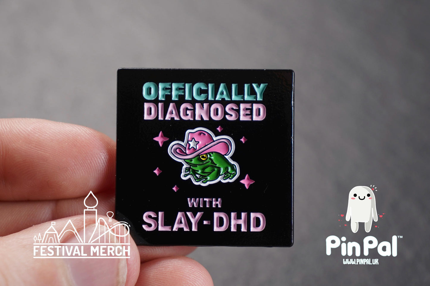 SLAYDHD Enamel Pin - PinPal UK175 - Officially diagnosed with slaydhd - ADHD Pin Badges - lgbt gay pride adhd fabulous cowboy frog cowgirl