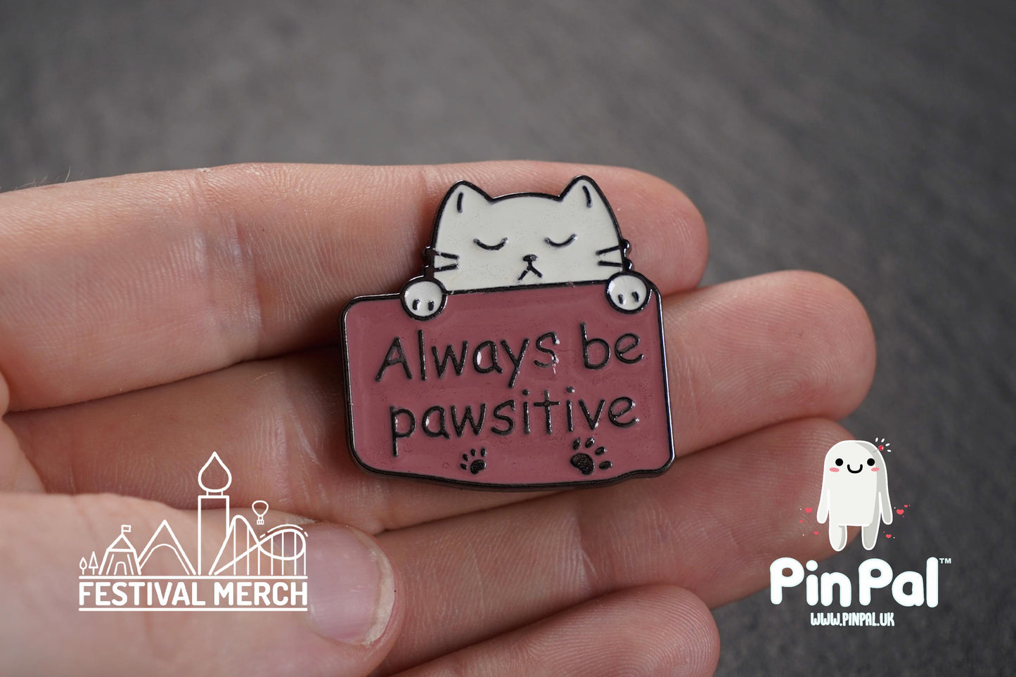 Cat Enamel Pin - PinPal UK176 - Pin Badges - Funny Gift, Music Gift, Anime Gift, Cute Gift, Positive gift, Cheeky Rude Gift, Unique Gift