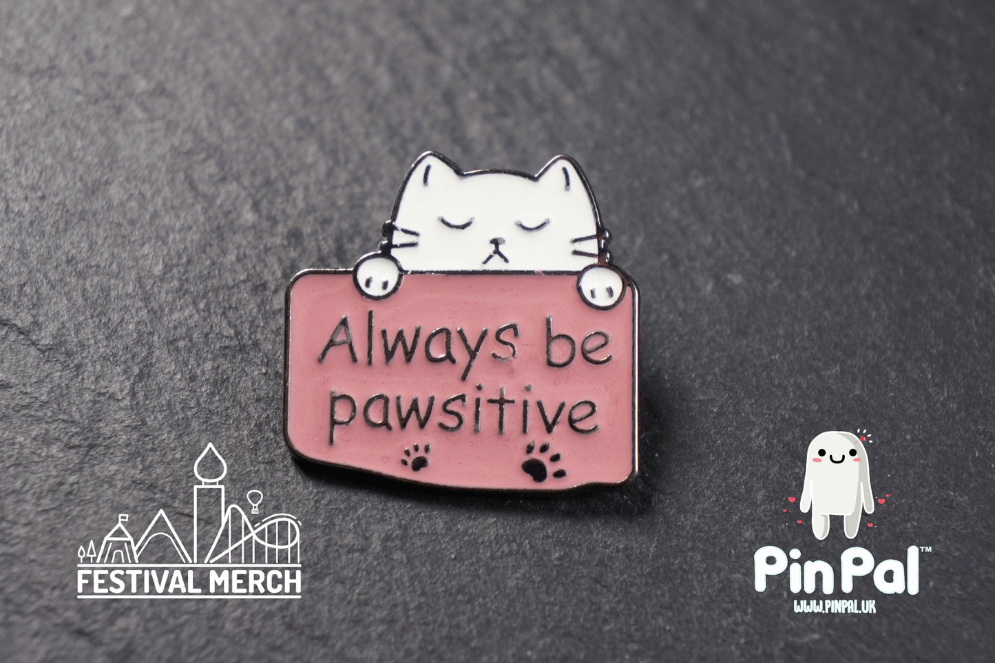 Cat Enamel Pin - PinPal UK176 - Pin Badges - Funny Gift, Music Gift, Anime Gift, Cute Gift, Positive gift, Cheeky Rude Gift, Unique Gift