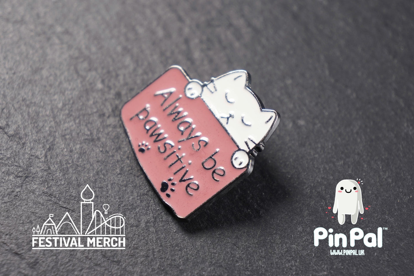 Cat Enamel Pin - PinPal UK176 - Pin Badges - Funny Gift, Music Gift, Anime Gift, Cute Gift, Positive gift, Cheeky Rude Gift, Unique Gift
