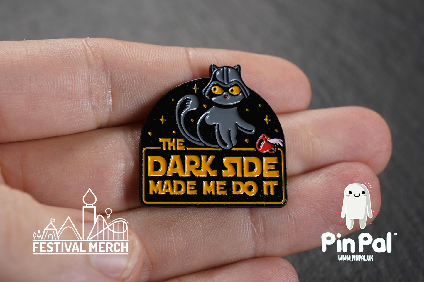 Cat Enamel Pin - PinPal UK182 - Pin Badges - Funny Gift, Music Gift, Anime Gift, Cute Gift, Positive gift, Cheeky Rude Gift, nerd jedi