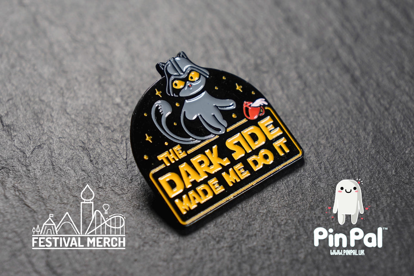 Cat Enamel Pin - PinPal UK182 - Pin Badges - Funny Gift, Music Gift, Anime Gift, Cute Gift, Positive gift, Cheeky Rude Gift, nerd jedi