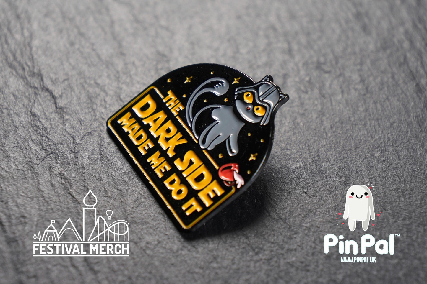Cat Enamel Pin - PinPal UK182 - Pin Badges - Funny Gift, Music Gift, Anime Gift, Cute Gift, Positive gift, Cheeky Rude Gift, nerd jedi