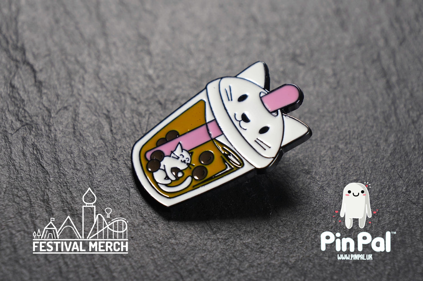 Cat Enamel Pin - PinPal UK183 - Pin Badges - Funny Gift, Music Gift, Anime Gift, Cute Gift, Positive gift, Cheeky Rude Gift, Unique Gift