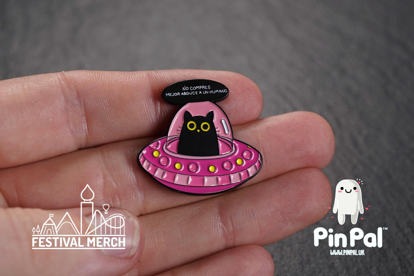 Cat Enamel Pin - PinPal UK190 - Pin Badges - Funny Gift, Music Gift, Anime Gift, Cute Gift, Positive gift, Cheeky Rude Gift, Unique Gift