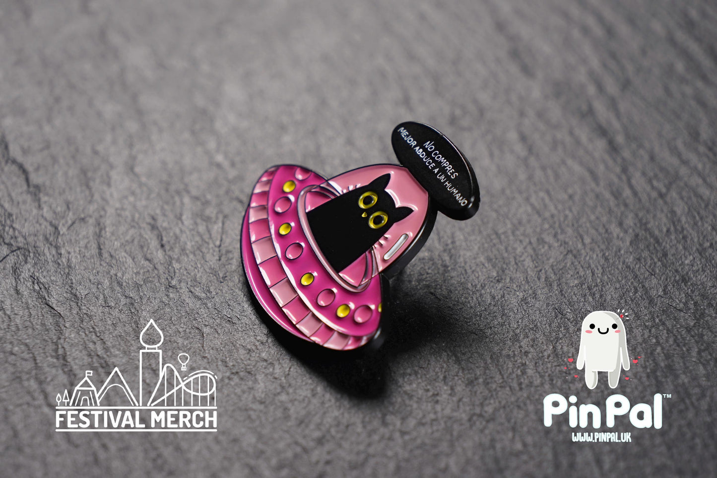 Cat Enamel Pin - PinPal UK190 - Pin Badges - Funny Gift, Music Gift, Anime Gift, Cute Gift, Positive gift, Cheeky Rude Gift, Unique Gift