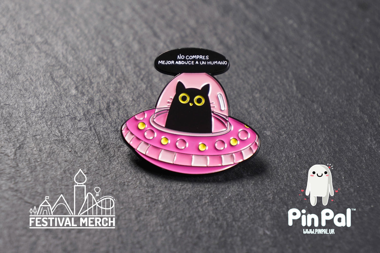 Cat Enamel Pin - PinPal UK190 - Pin Badges - Funny Gift, Music Gift, Anime Gift, Cute Gift, Positive gift, Cheeky Rude Gift, Unique Gift