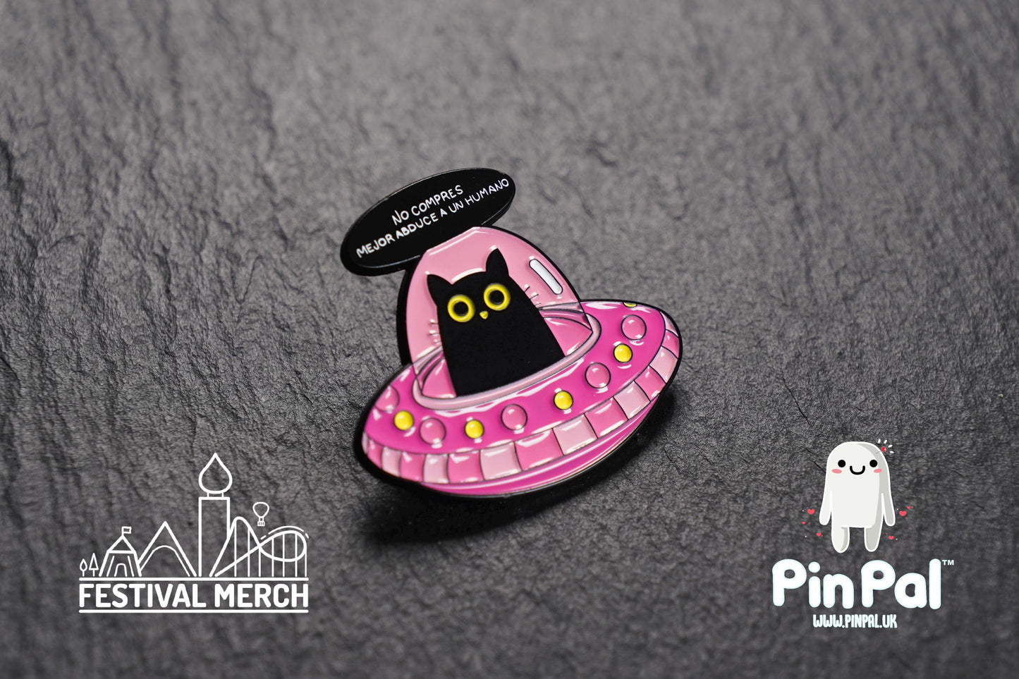 Cat Enamel Pin - PinPal UK190 - Pin Badges - Funny Gift, Music Gift, Anime Gift, Cute Gift, Positive gift, Cheeky Rude Gift, Unique Gift