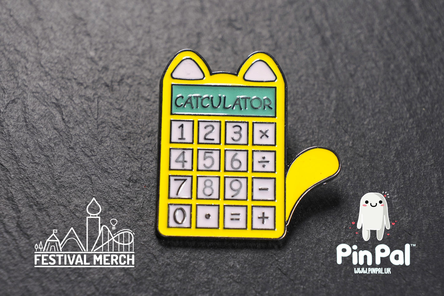 Cat Calculator Enamel Pin - PinPal UK194 - Pin Badges - Funny Gift, Music Gift, Anime Gift, Cute Gift, Positive gift, Cheeky, Teacher Gift