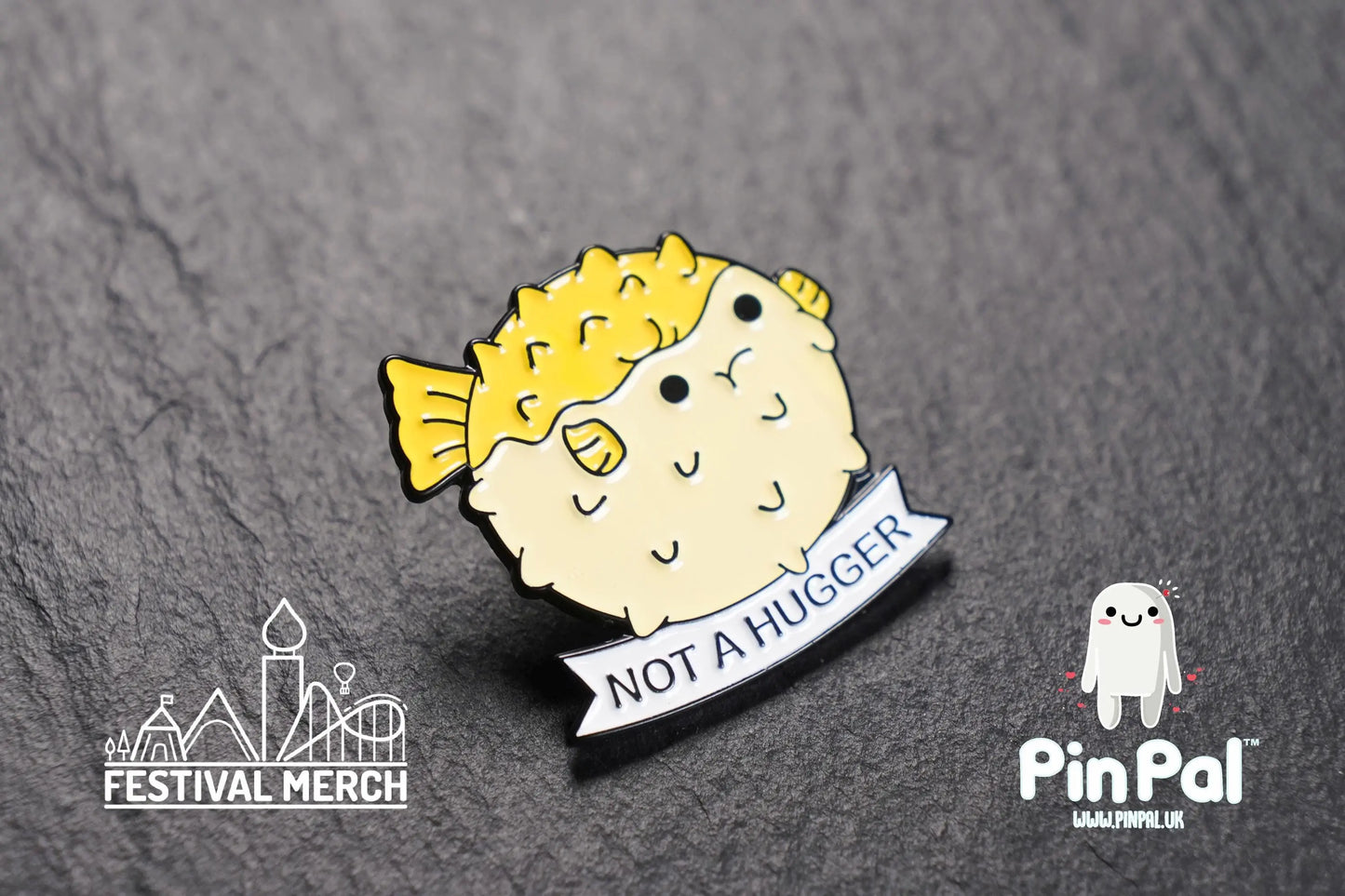 Not Hugger Enamel Pin - PinPal UK200 - Pin Badges - Funny Gift, Music Gift, Anime Gift, Cute Gift, Positive gift, Cheeky Rude Gift, Unique