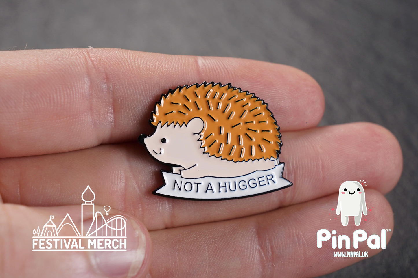 Hedgehog Enamel Pin - PinPal UK202 - Pin Badges - Funny Gift, Music Gift, Anime Gift, Cute Gift, Positive gift, Cheeky Rude Gift, Unique