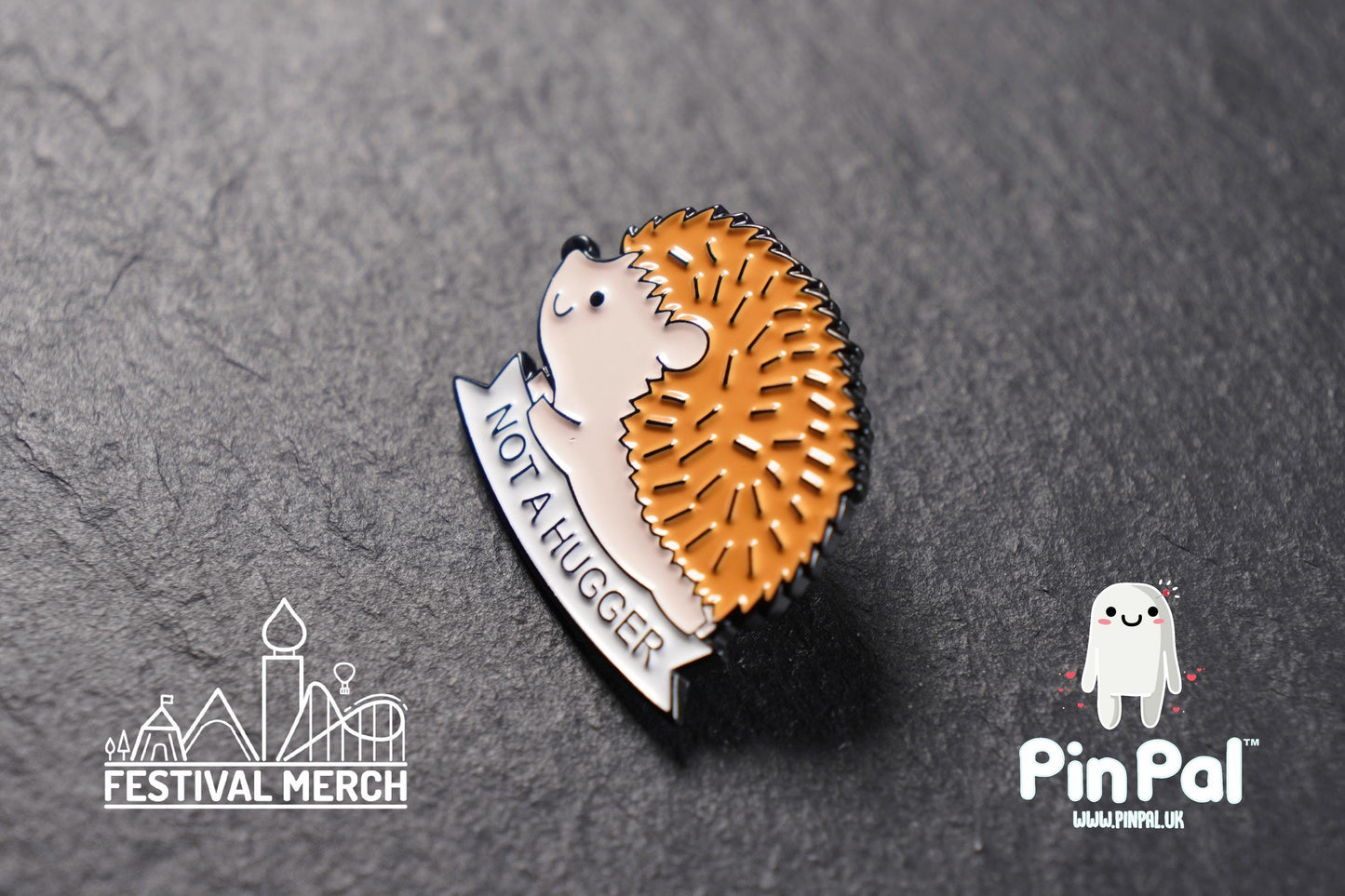 Hedgehog Enamel Pin - PinPal UK202 - Pin Badges - Funny Gift, Music Gift, Anime Gift, Cute Gift, Positive gift, Cheeky Rude Gift, Unique