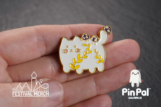 Cat Enamel Pin - PinPal UK203 - Pin Badges - Funny Gift, Music Gift, Anime Gift, Cute Gift, Positive gift, Cheeky Rude Gift, Unique Gift