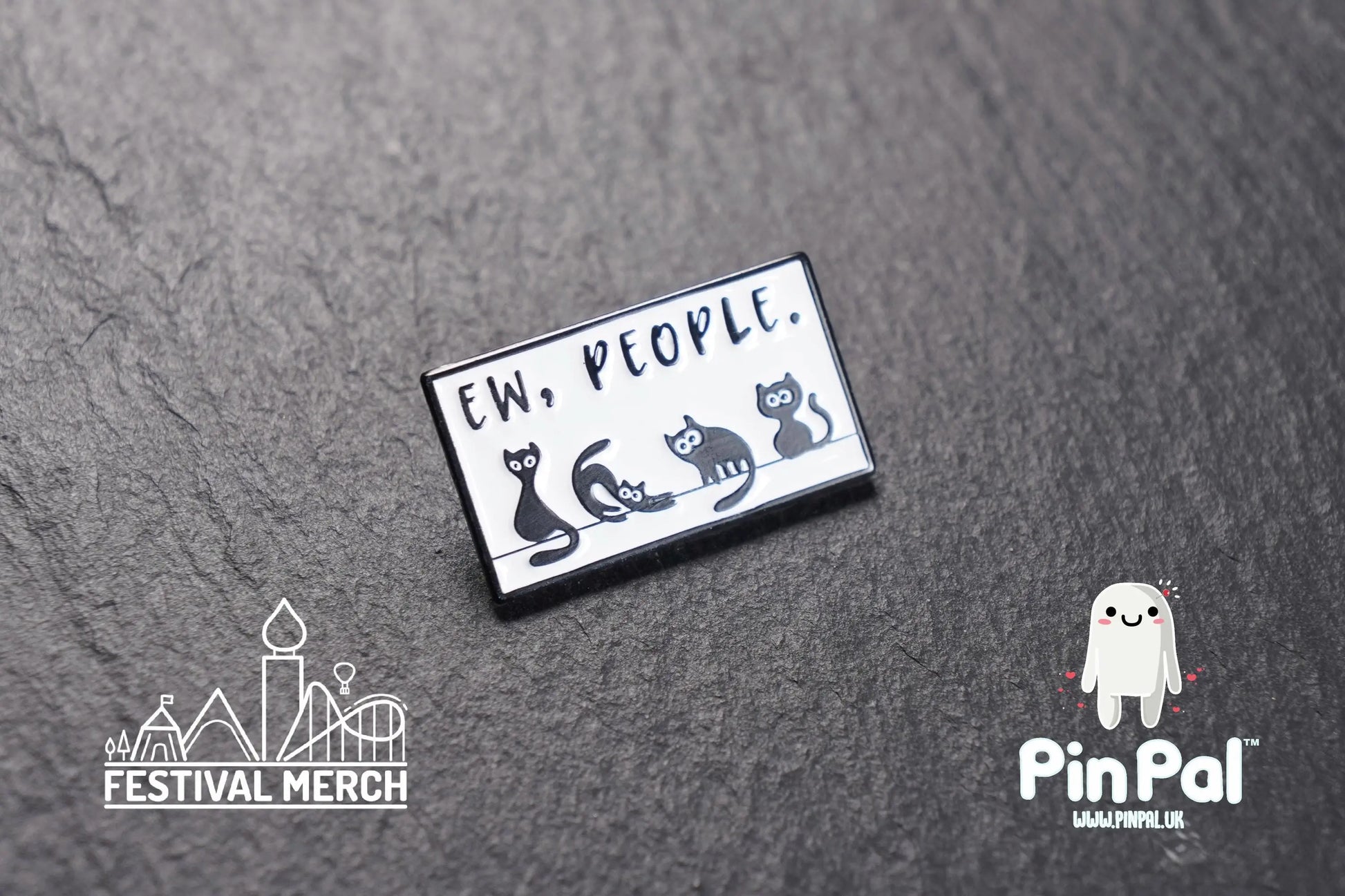 Cat Enamel Pin - PinPal UK205 - Pin Badges - Funny Gift, Music Gift, Anime Gift, Cute Gift, Positive gift, Cheeky Rude Gift, Unique Gift
