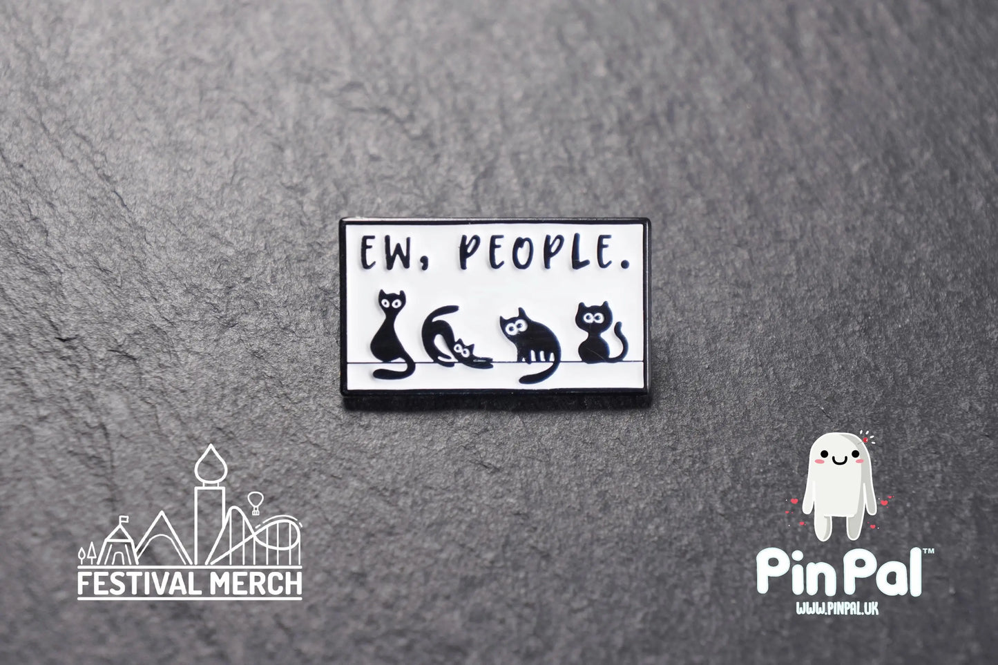 Cat Enamel Pin - PinPal UK205 - Pin Badges - Funny Gift, Music Gift, Anime Gift, Cute Gift, Positive gift, Cheeky Rude Gift, Unique Gift