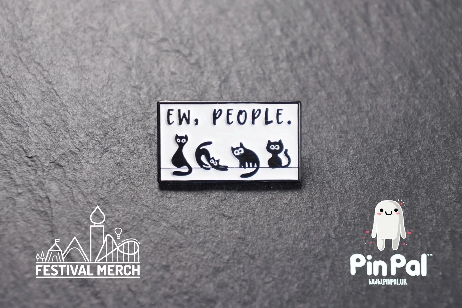 Cat Enamel Pin - PinPal UK205 - Pin Badges - Funny Gift, Music Gift, Anime Gift, Cute Gift, Positive gift, Cheeky Rude Gift, Unique Gift