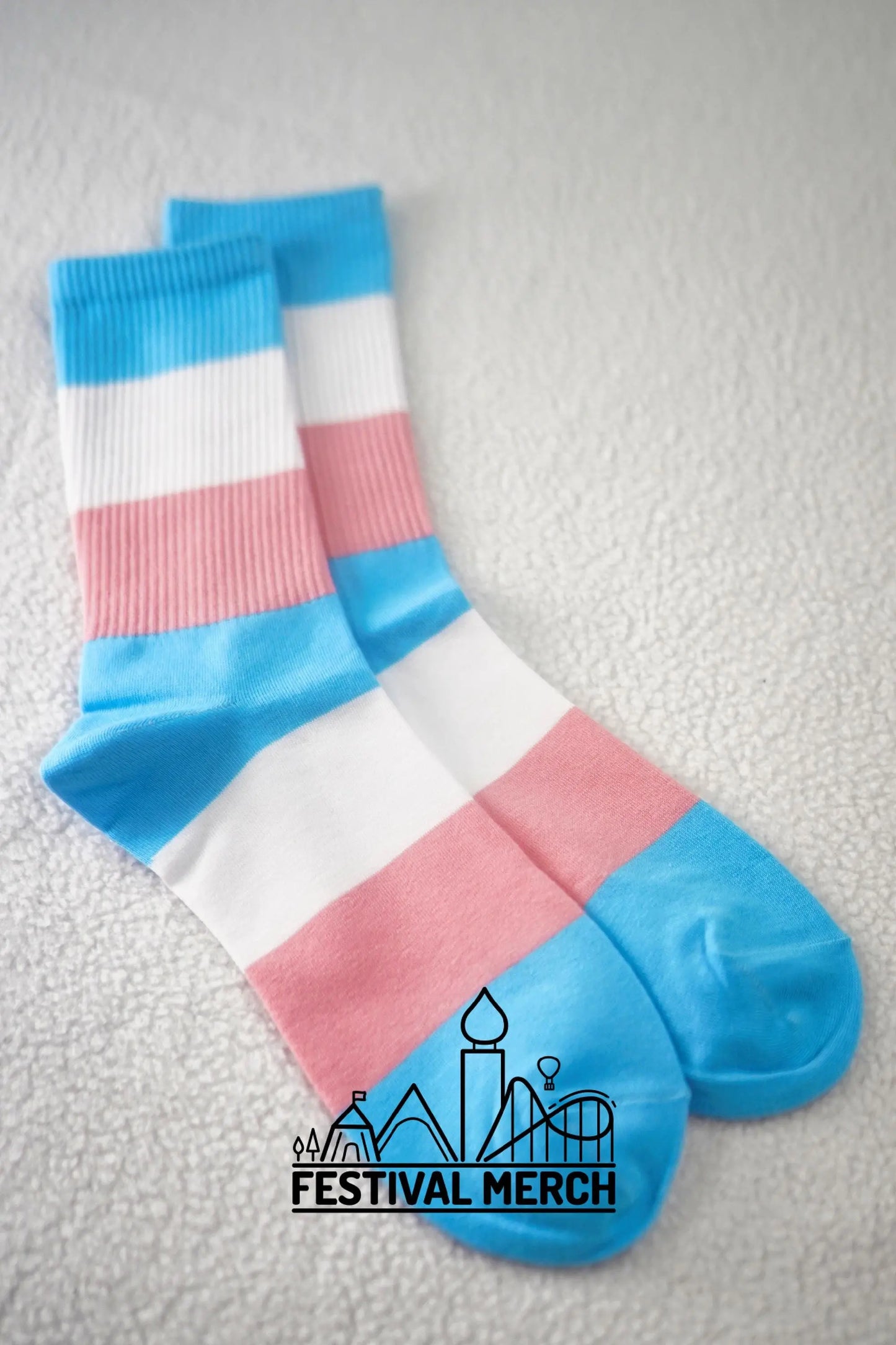Transgender Pride Socks | Unisex LGBTQ+ Apparel | Premium Cotton Rich ~ Pride Flag Gifts Transgender Flag Rainbow Socks