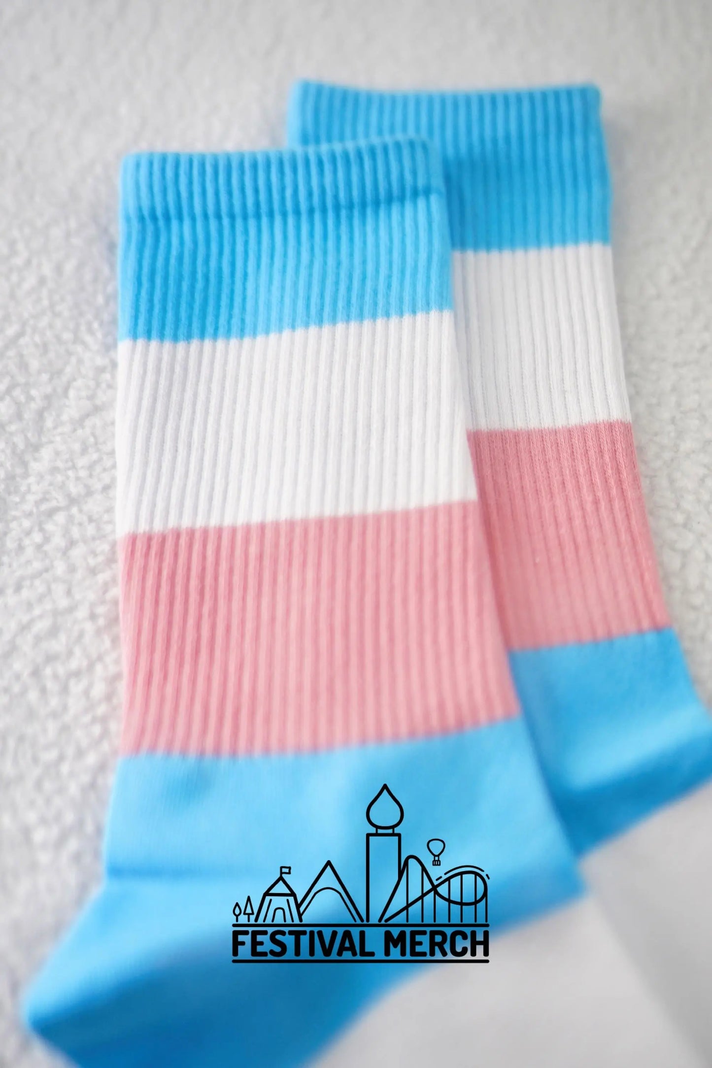 Transgender Pride Socks | Unisex LGBTQ+ Apparel | Premium Cotton Rich ~ Pride Flag Gifts Transgender Flag Rainbow Socks