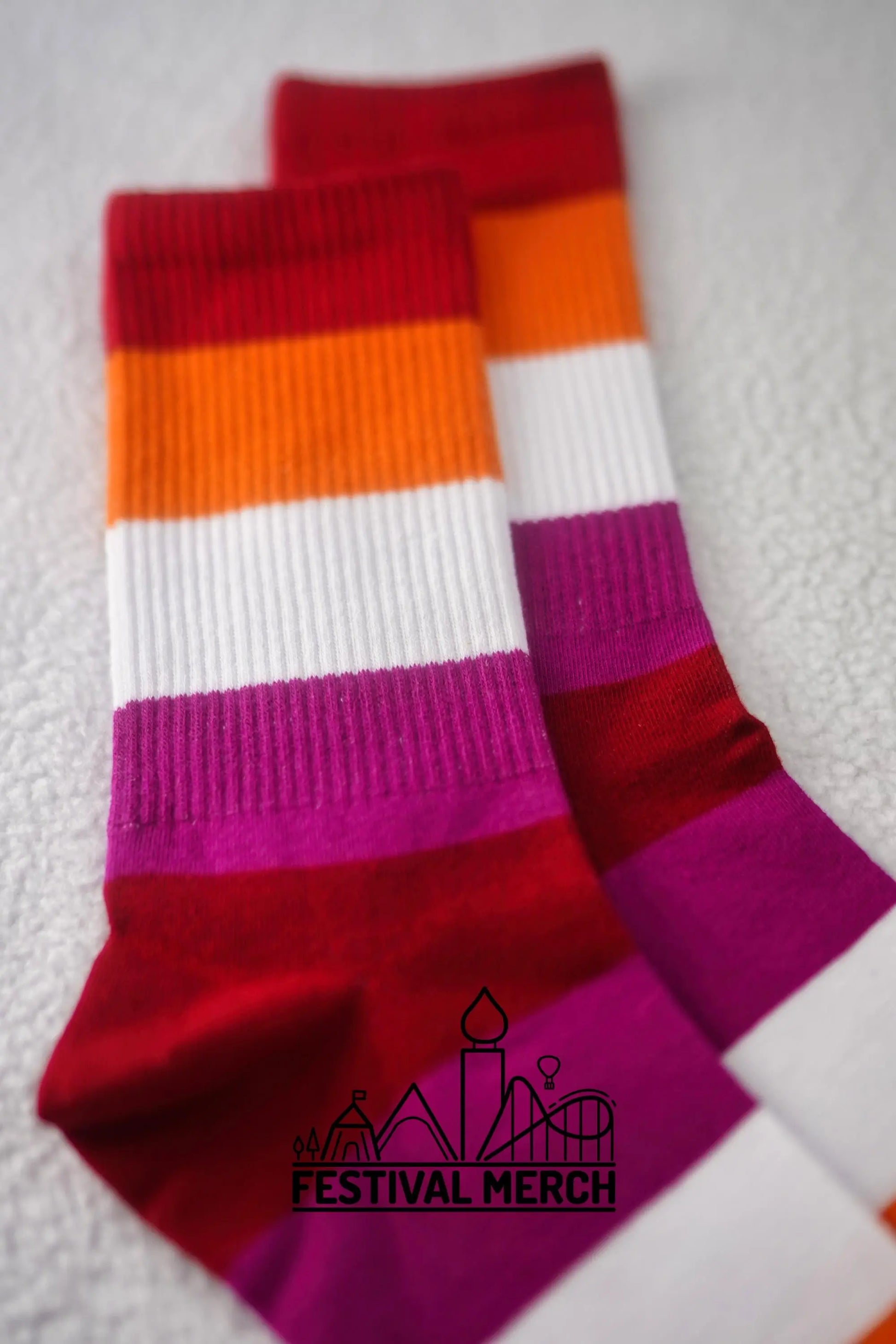 Lesbian Pride Socks | Unisex LGBTQ+ Apparel | Premium Cotton Rich ~ Pride Flag Gifts Bisexual Flag Rainbow Socks Bi