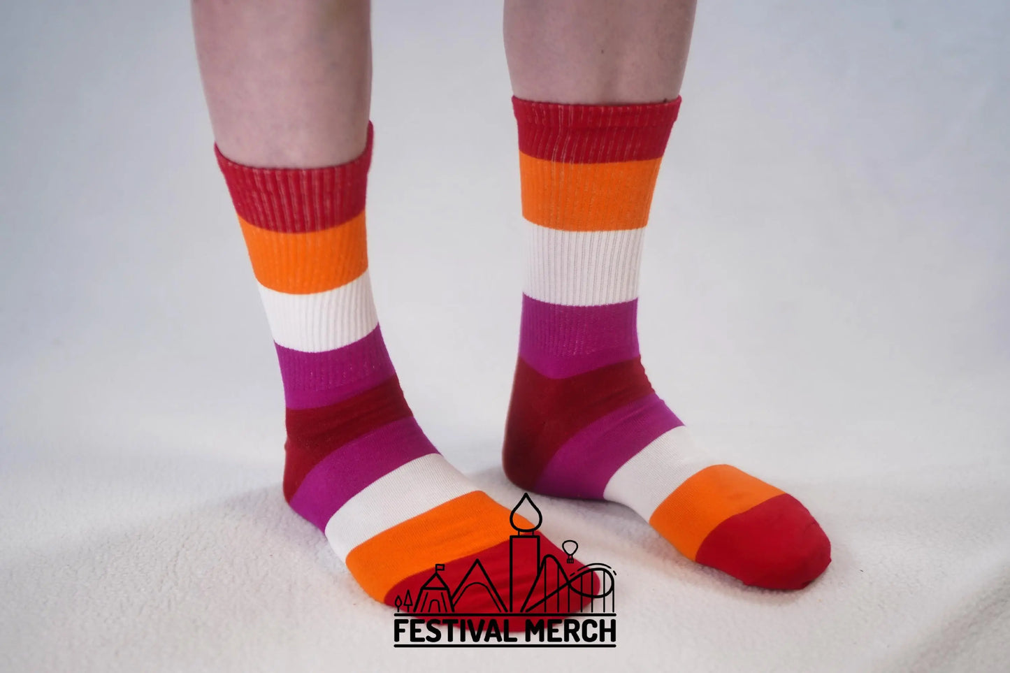 Lesbian Pride Socks | Unisex LGBTQ+ Apparel | Premium Cotton Rich ~ Pride Flag Gifts Bisexual Flag Rainbow Socks Bi
