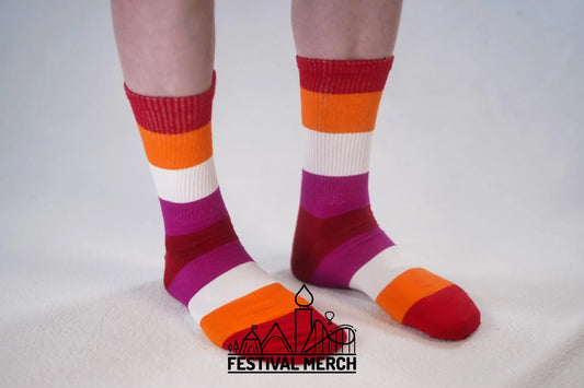 Lesbian Pride Socks | Unisex LGBTQ+ Apparel | Premium Cotton Rich ~ Pride Flag Gifts Bisexual Flag Rainbow Socks Bi