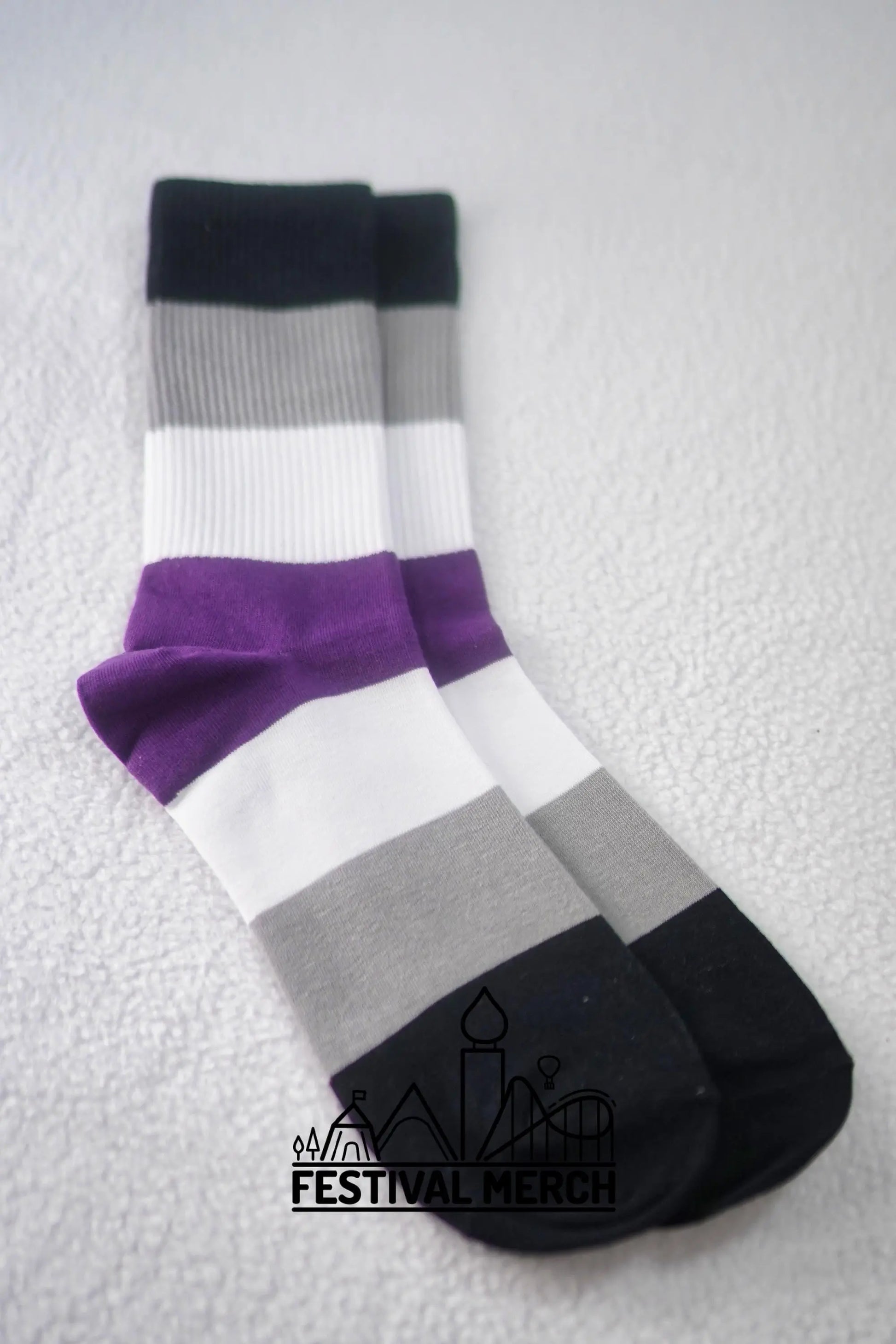 Asexual Pride Socks | Unisex LGBTQ+ Apparel | Premium Cotton Rich ~ Pride Flag Gifts Asexual Flag Rainbow Socks LGBT owned company
