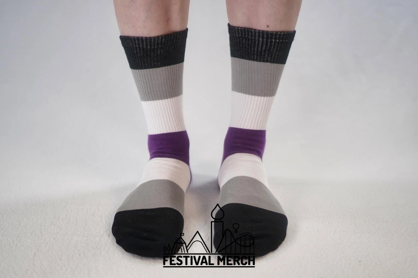 Asexual Pride Socks | Unisex LGBTQ+ Apparel | Premium Cotton Rich ~ Pride Flag Gifts Asexual Flag Rainbow Socks LGBT owned company