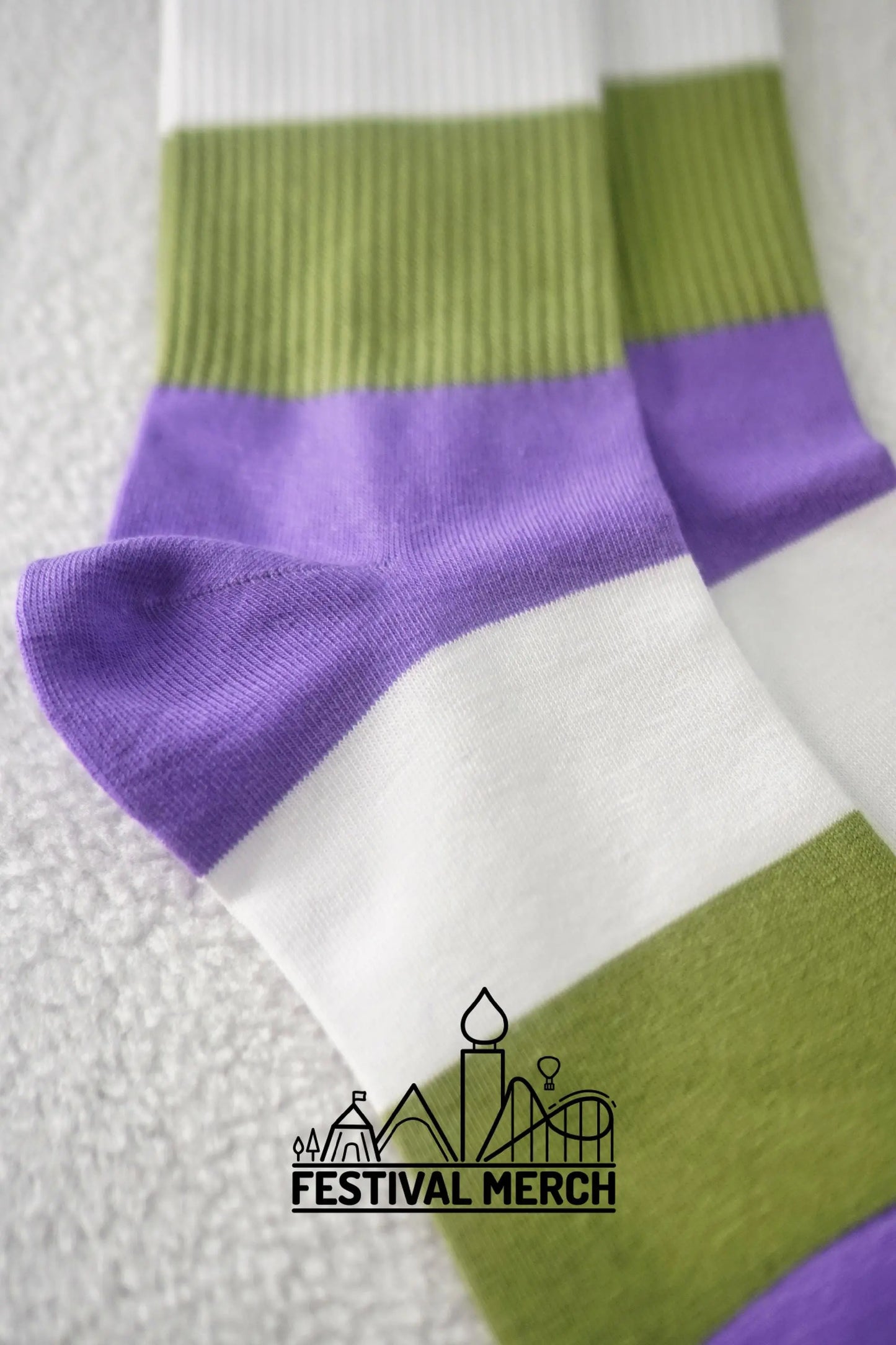 Genderqueer Pride Socks | Unisex LGBTQ+ Apparel | Premium Cotton Rich ~ Pride Flag Gifts Gender Queer Flag Rainbow Socks LGBT owned company