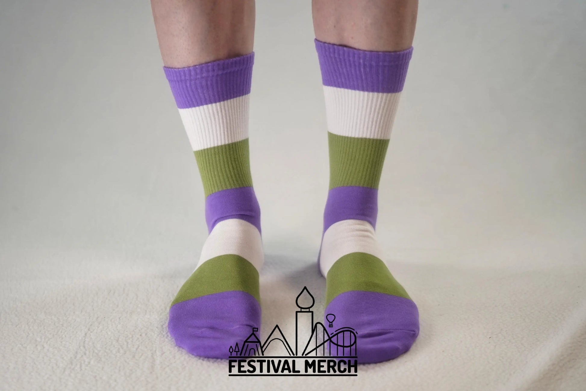 Genderqueer Pride Socks | Unisex LGBTQ+ Apparel | Premium Cotton Rich ~ Pride Flag Gifts Gender Queer Flag Rainbow Socks LGBT owned company
