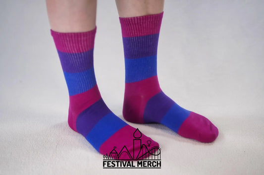 Bisexual Pride Socks | Unisex LGBTQ+ Apparel | Premium Cotton Rich ~ Pride Flag Gifts Bisexual Flag Rainbow Socks Bi