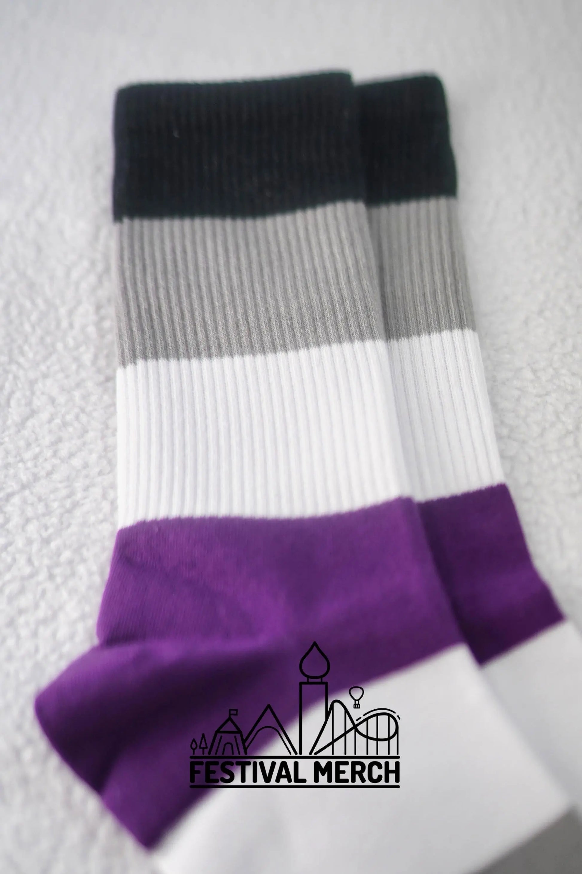 Asexual Pride Socks | Unisex LGBTQ+ Apparel | Premium Cotton Rich ~ Pride Flag Gifts Asexual Flag Rainbow Socks LGBT owned company