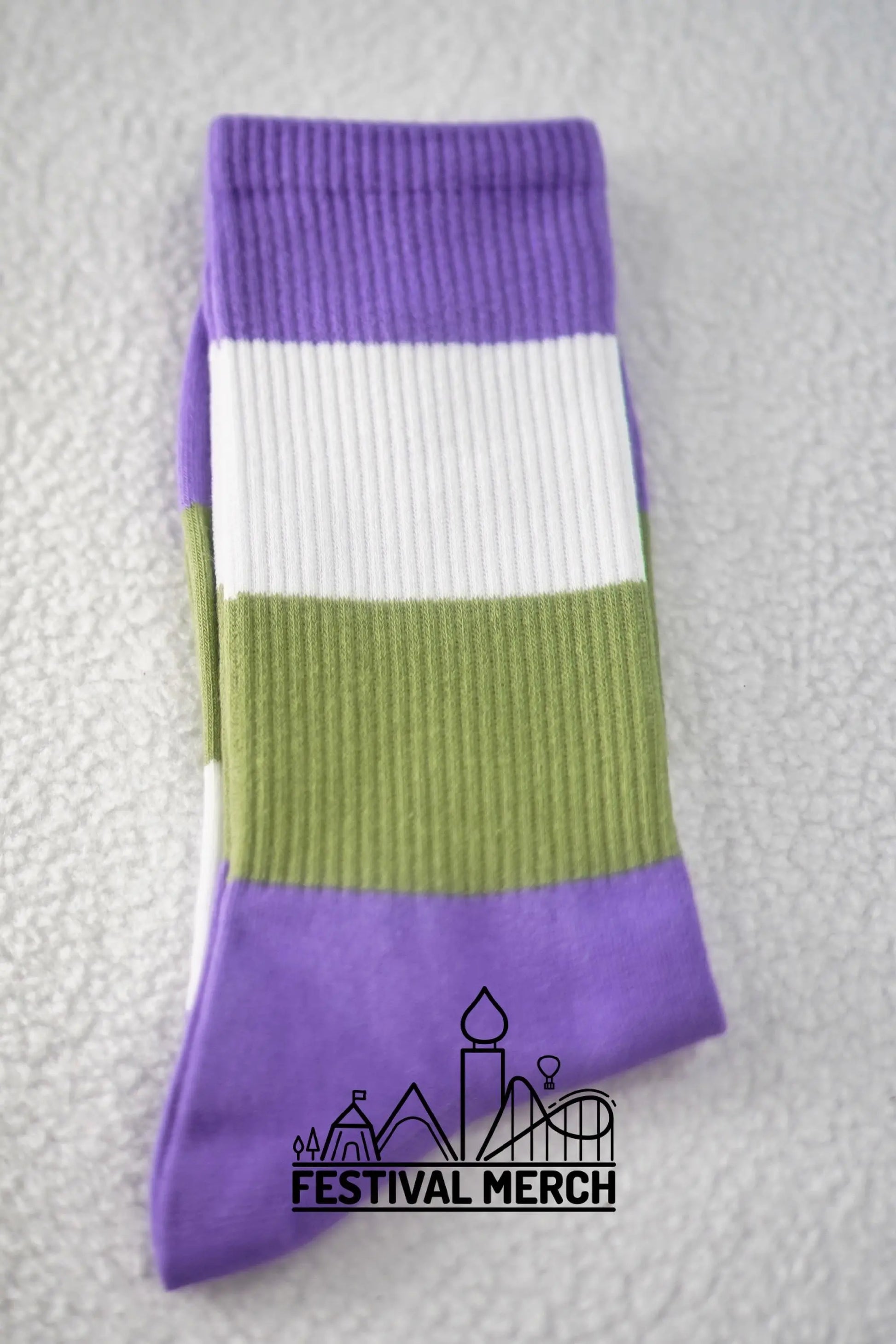 Genderqueer Pride Socks | Unisex LGBTQ+ Apparel | Premium Cotton Rich ~ Pride Flag Gifts Gender Queer Flag Rainbow Socks LGBT owned company