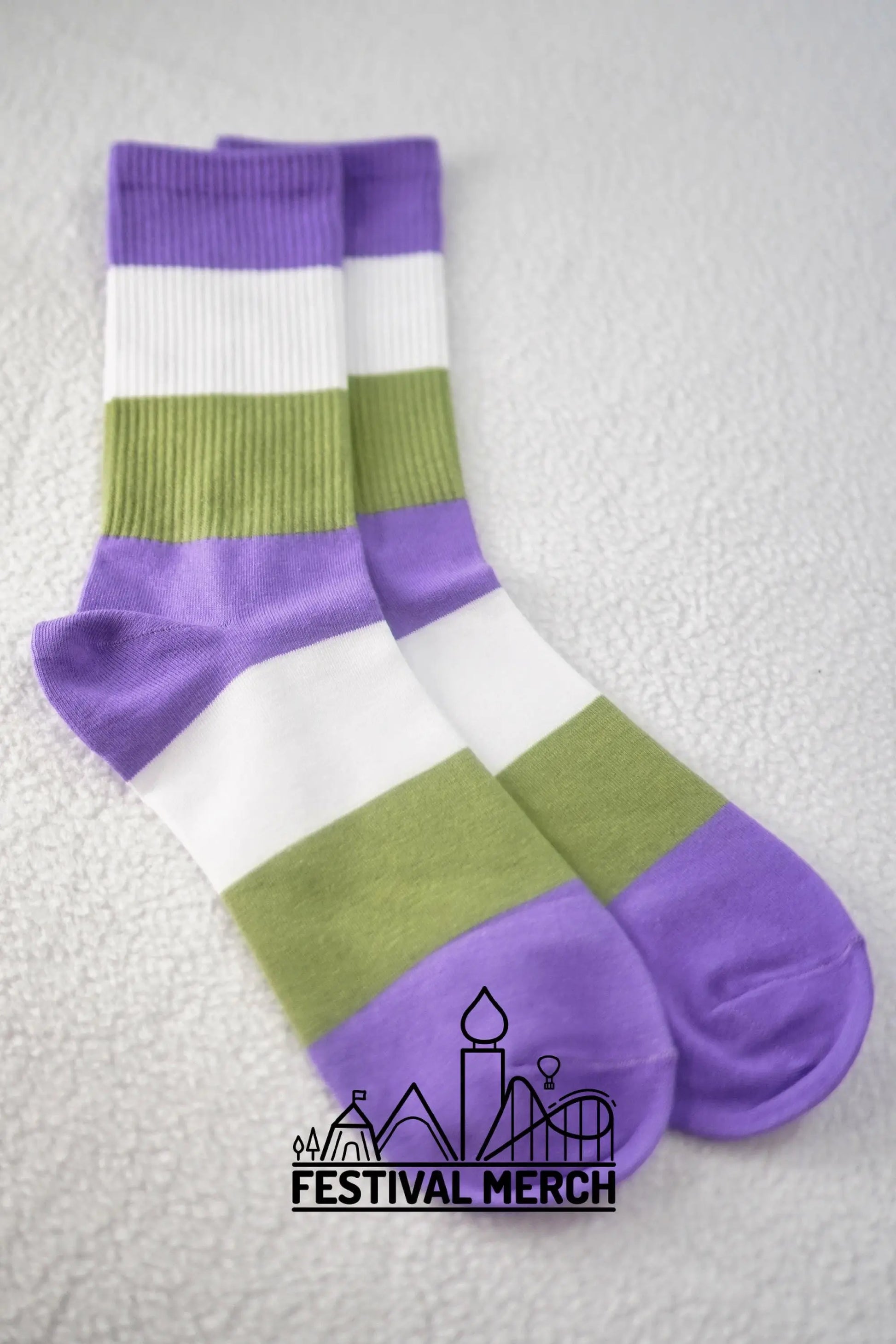 Genderqueer Pride Socks | Unisex LGBTQ+ Apparel | Premium Cotton Rich ~ Pride Flag Gifts Gender Queer Flag Rainbow Socks LGBT owned company