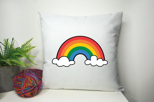 Rainbow Flag Cushion Cover 40cm by 40cm - Canal Street Manchester UK - LGBT Pillowcase