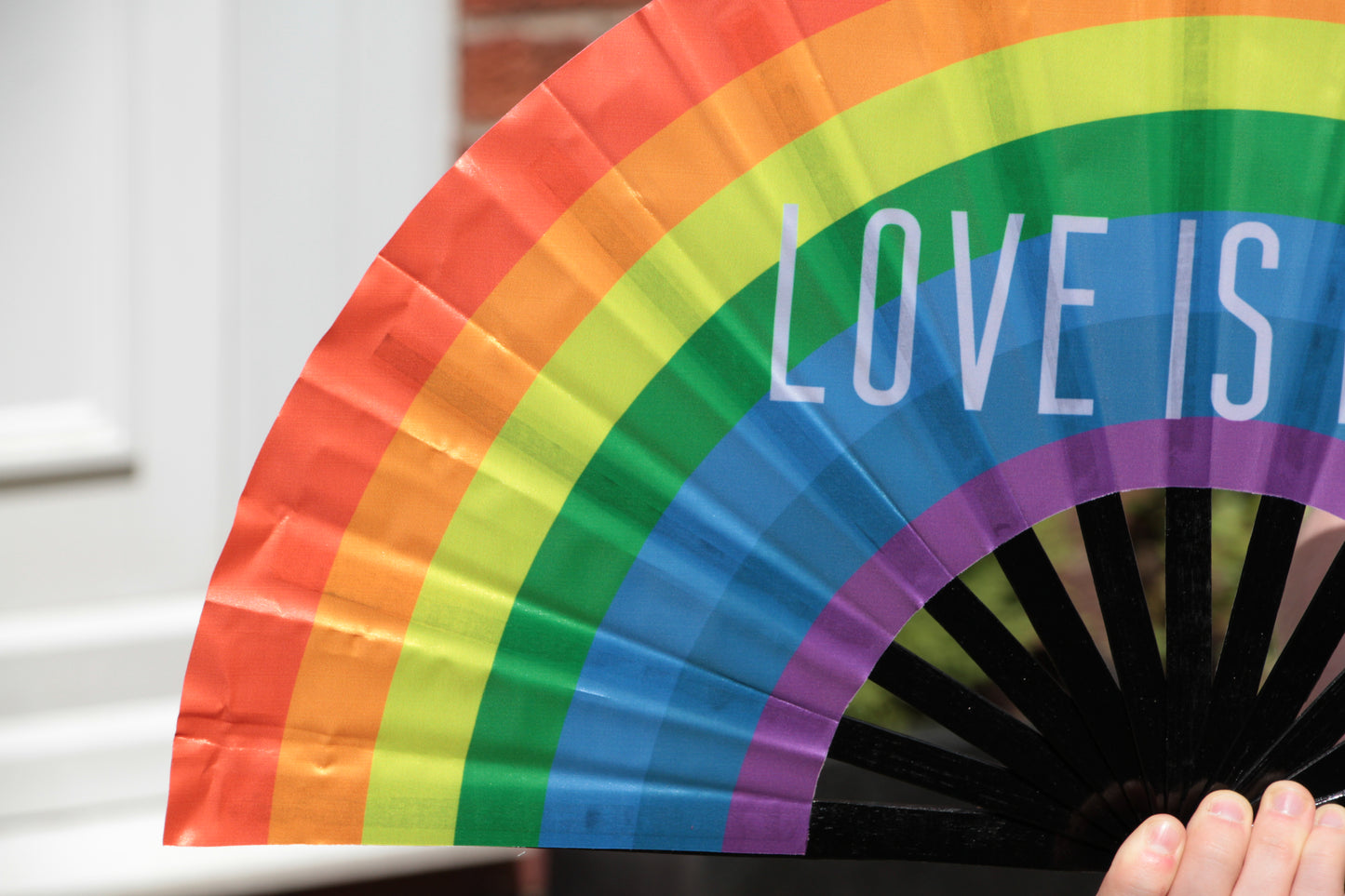 Pride Flag Large Clack Fan - 66cm - Giant Festival Hand fan- LGBT Rainbow