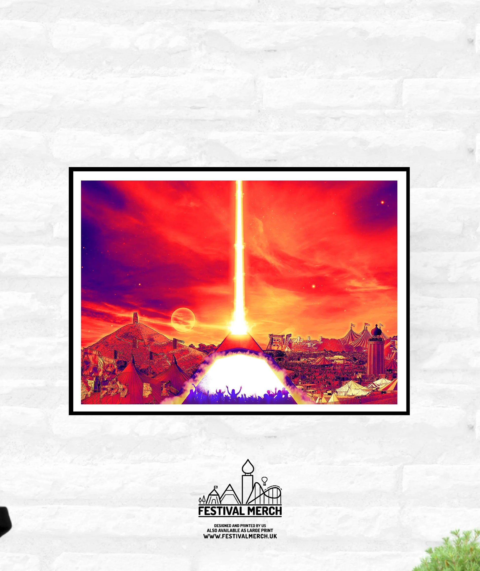 Glastonbury Festival Inspired Art Print (Unofficial) Made to order - "Beam of Light"