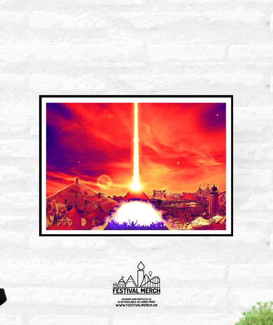 Glastonbury Festival Inspired Art Print (Unofficial) Made to order - "Beam of Light"