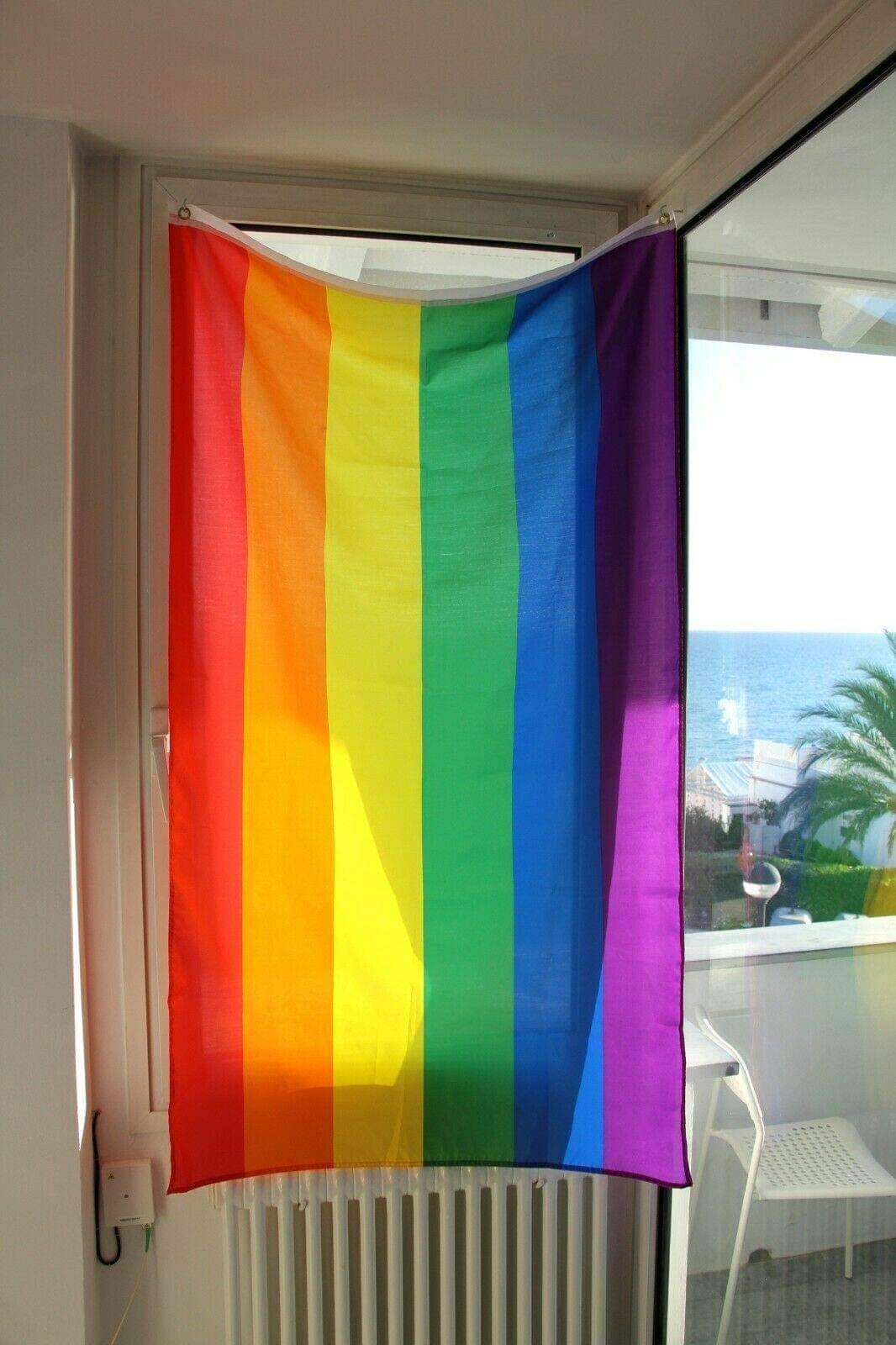 Premium LGBT Pride Flags - (Discreet packaging) - Rainbow Flag 5ft by 3FT Pride Gay Lesbian Bi Trans Inclusive parade - Festival Merch