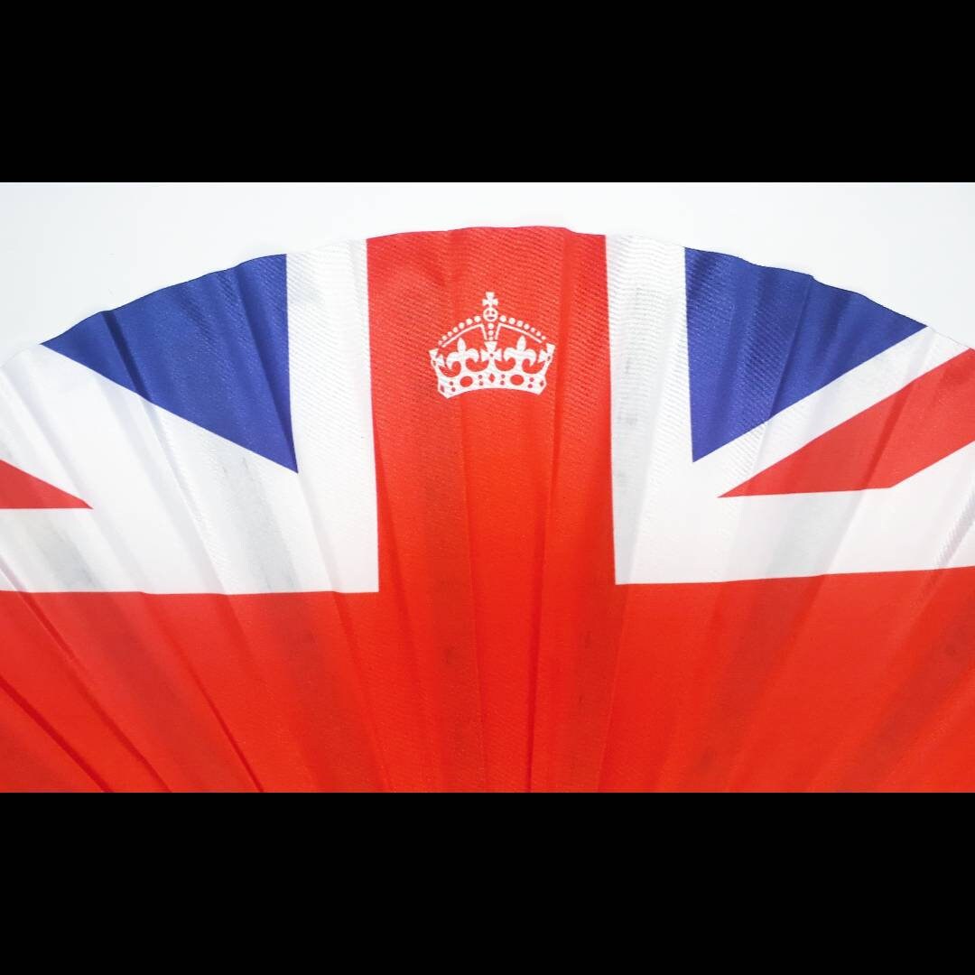 Clack Fan - Jubilee Union Jack Flag 60cm - LARGE - UK Flag British Flag Giant hand fan Drag Race UK anniversary queen royal party vintage