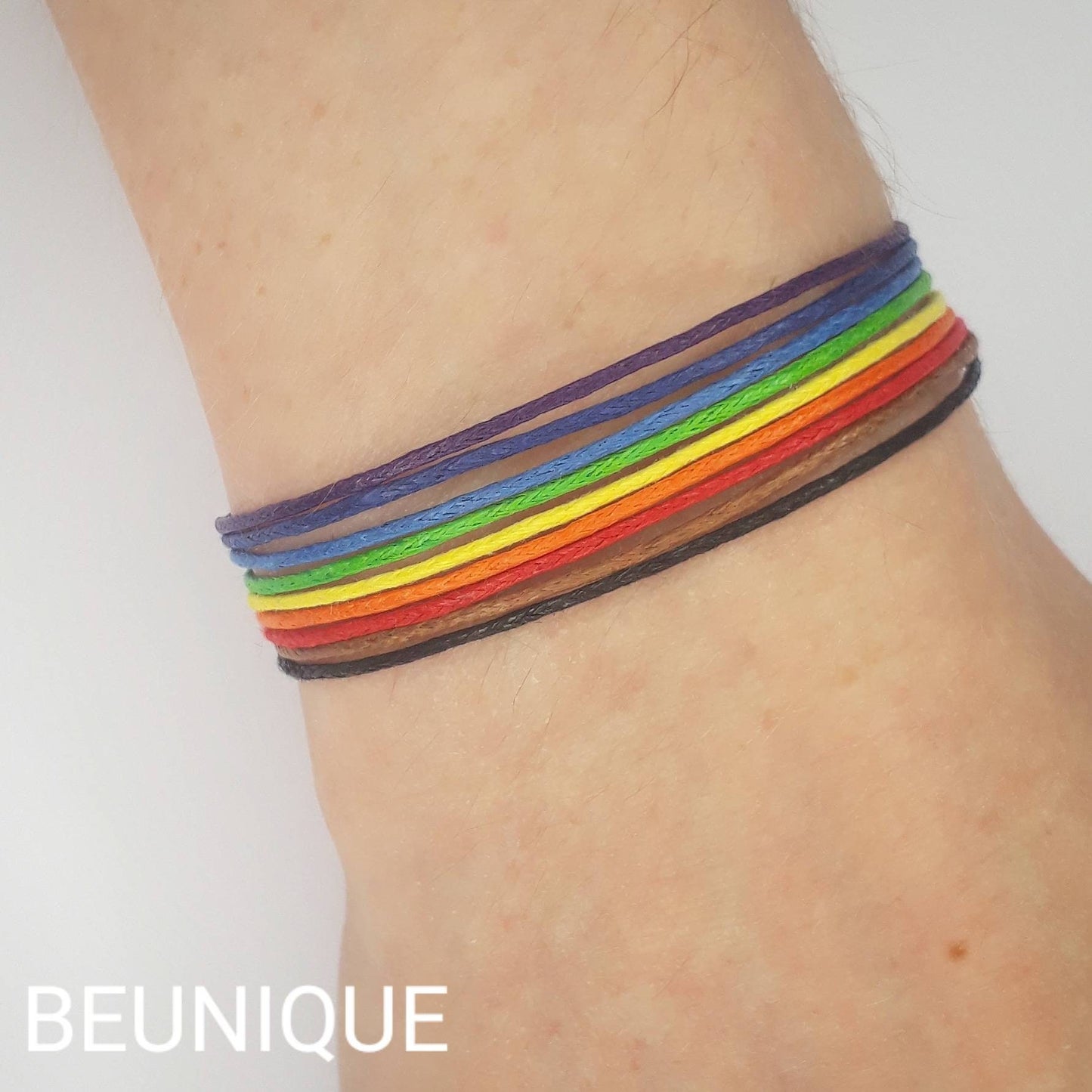 Inclusive Rainbow Flag Bracelet | Handmade to order - Pride bracelet for men and women - Gay Lesbian Bi Trans - Progress Philly Pride gift