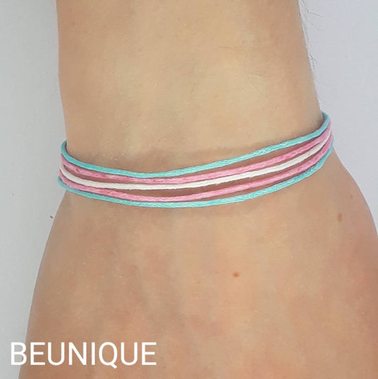 Trans Flag Bracelet | Handmade to order - Rainbow Gift - Pride Gift - LGBT Gift -Trans Pride - Show support for Transgender people
