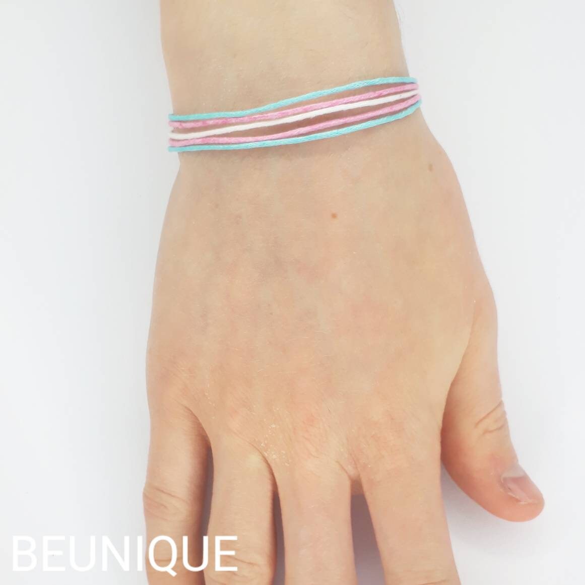 Trans Flag Bracelet | Handmade to order - Rainbow Gift - Pride Gift - LGBT Gift -Trans Pride - Show support for Transgender people