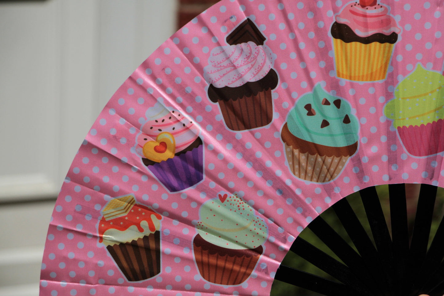 Fairy Cake Clack Fan - Giant Hand Fan 25" - Baking gift - Gift for Baker - GBBO Great British Bake off - Cup Cake gift fancy dress