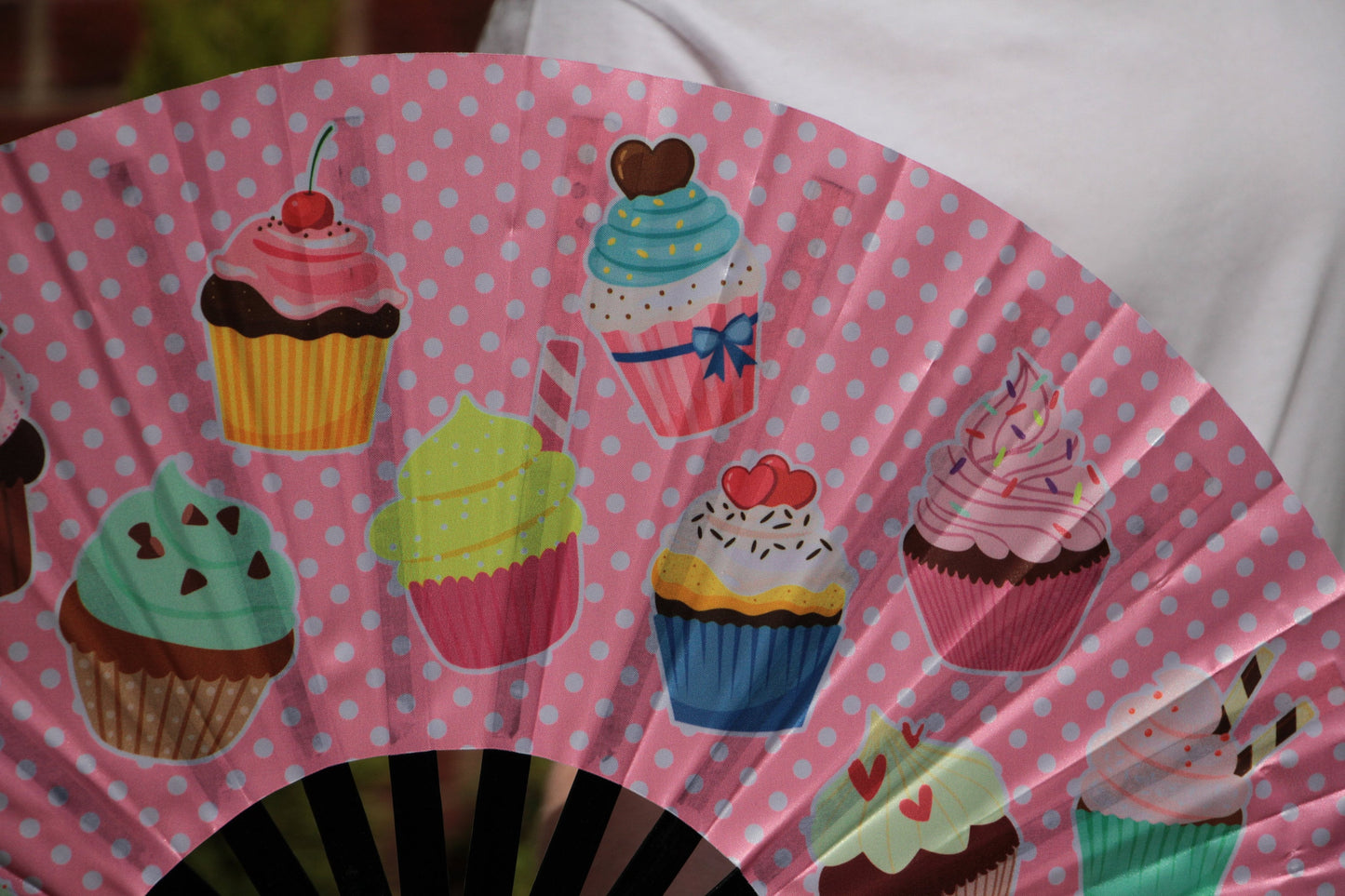 Fairy Cake Clack Fan - Giant Hand Fan 25" - Baking gift - Gift for Baker - GBBO Great British Bake off - Cup Cake gift fancy dress