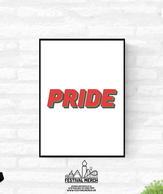 Rainbow Pride Flag Pride Print LGBT home decor  - A4 A3 A2  - Festival Merch