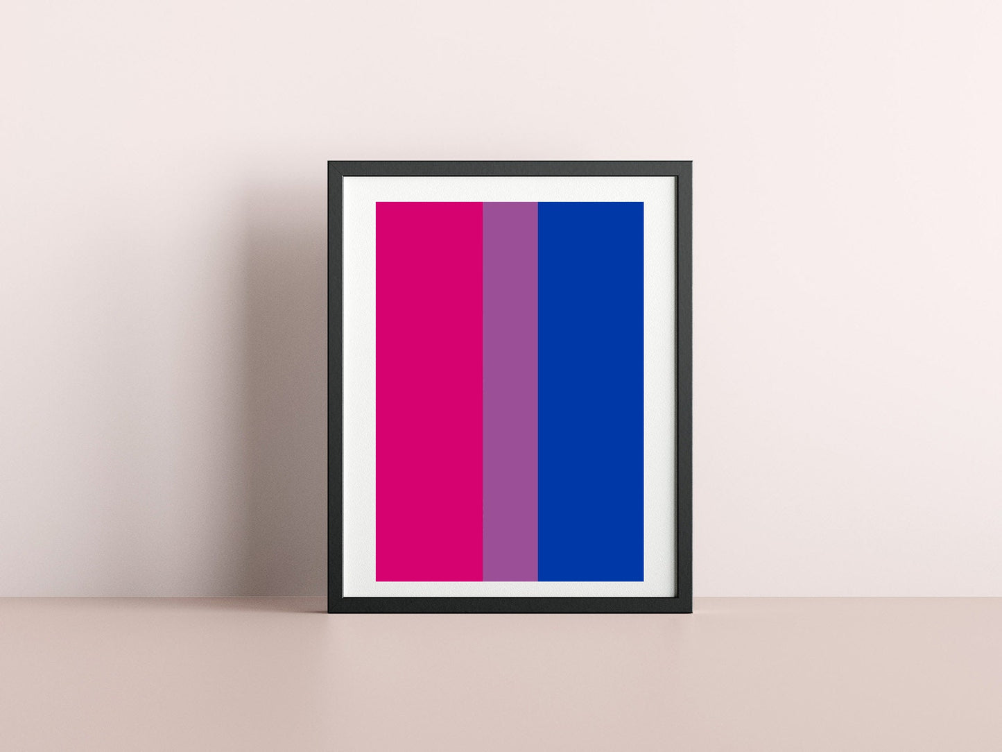 Bi Flag Print - Rainbow Pride Flag - home decor - A4 A3 A2  - Festival Merch